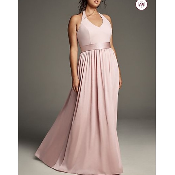 V Neck Halter Formal Dress w/ Pockets - Picture 2 of 11